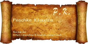 Peschke Klaudia névjegykártya